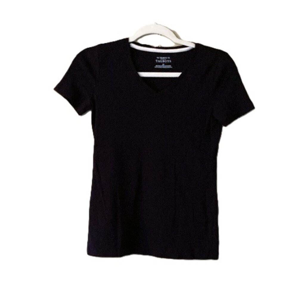 Talbots XS Dark Blue V-Neck Short Sleeve Tee